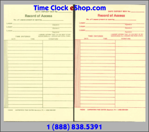 Form 740040 Safe Deposit Box Access Time Card 