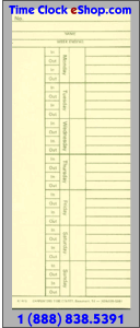 Form K14-15 Weekly Time Cards