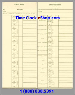 Yescom 1000 Count Weekly Time Clock Cards Timecard for Employee Attendance Payroll Recorder 